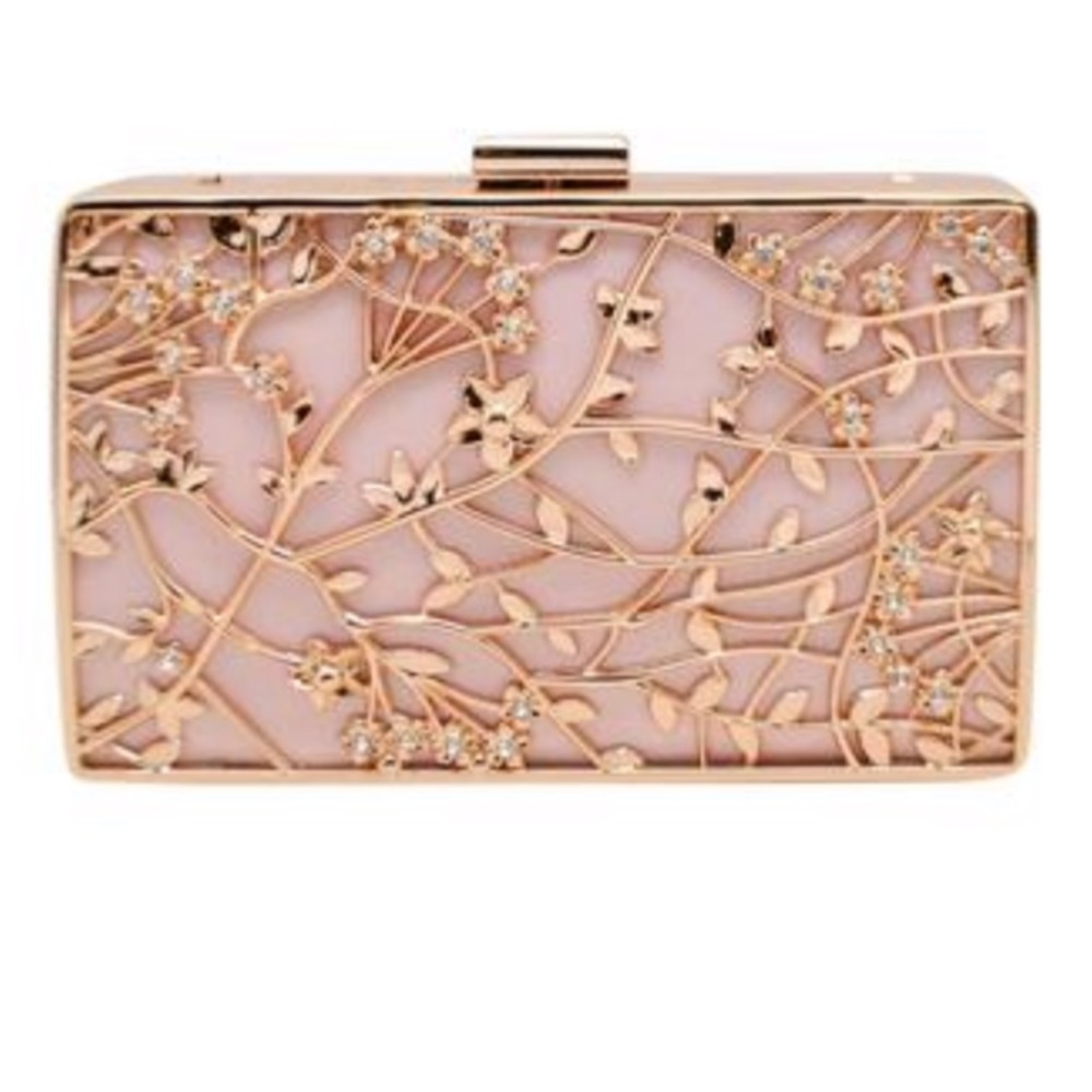 La Regale Adeline Floral vine and crystal clutch